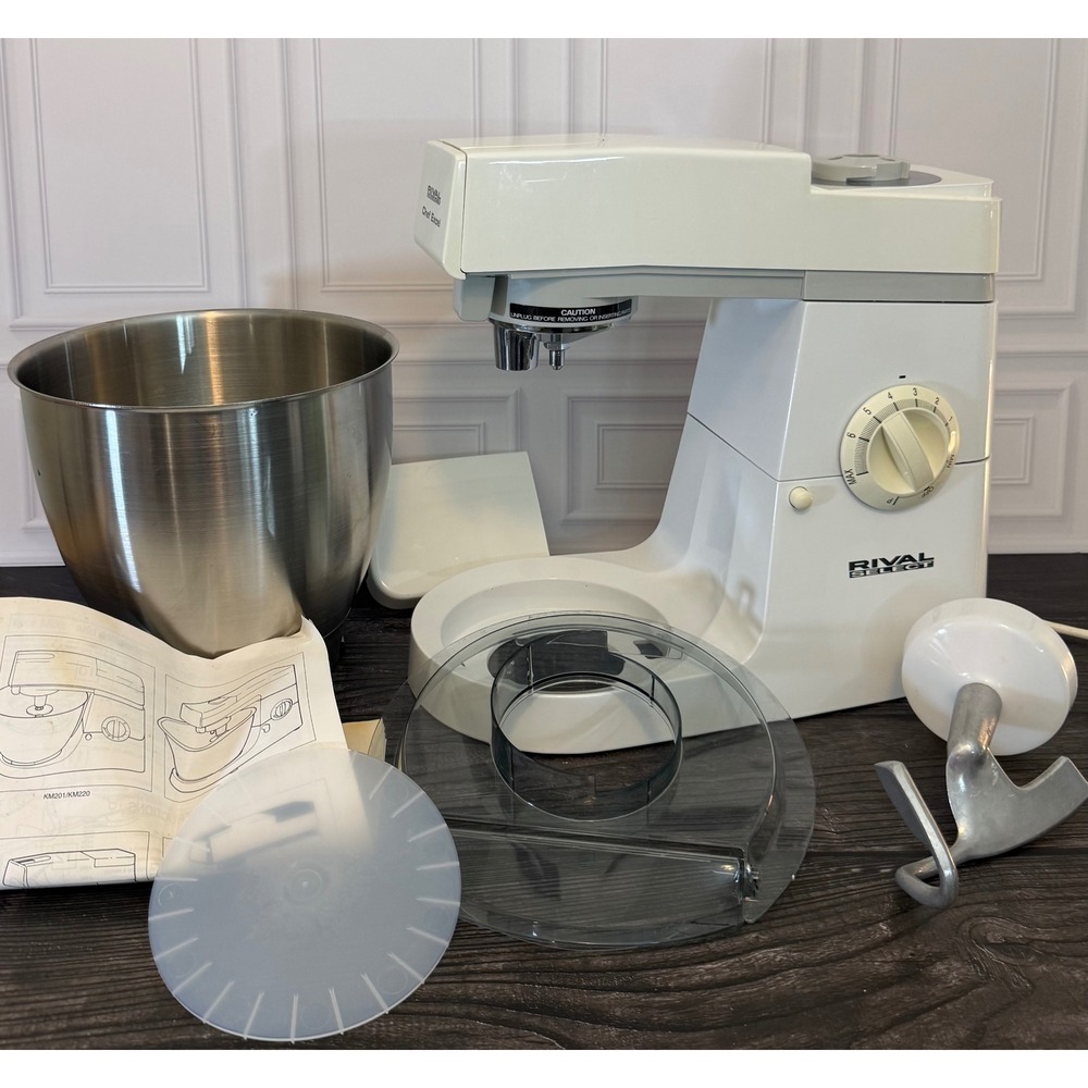 Rival Select Chef Excel KM230 Stand Mixer White 650W with Stainless Bowl & Hook